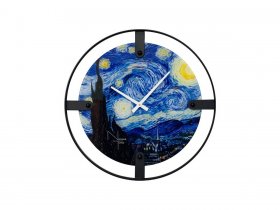 Часы интерьерные NT155 VAN GOGH STARRY NIGHT в Депутатском - deputatskij.mebel-nsk.ru | фото