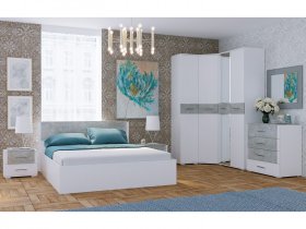 Модульная спальня Бьянка (белый/бетон) в Депутатском - deputatskij.mebel-nsk.ru | фото